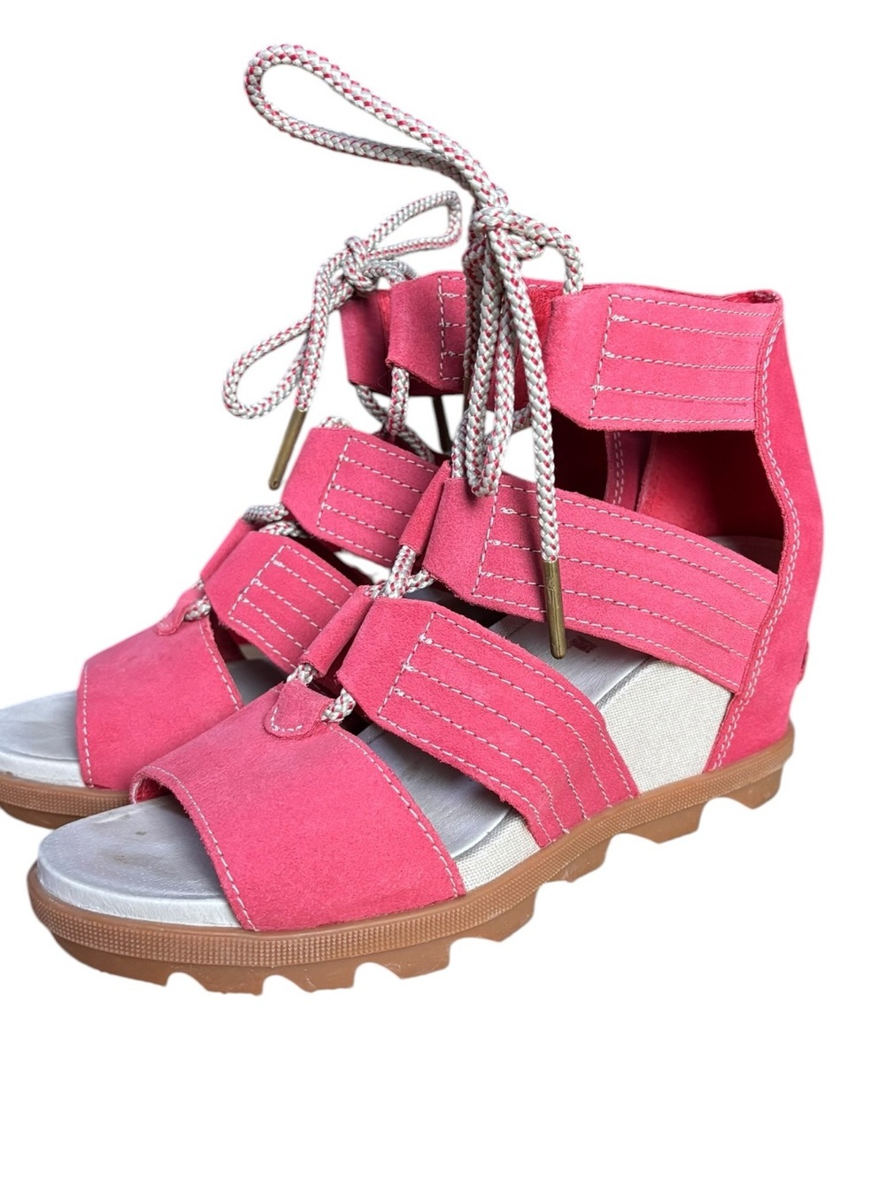 Sorel Joanie II Lace-Up Wedge Gladiator Sandals in red – Sz 7.5